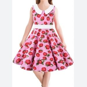 Robe de Reve Strawberry Print Vintage Inspired Sleeveless Dress - Size Large